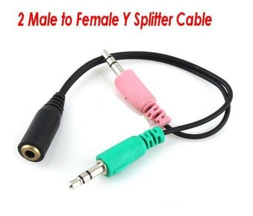 2 Male to Female Y Splitter Cable
